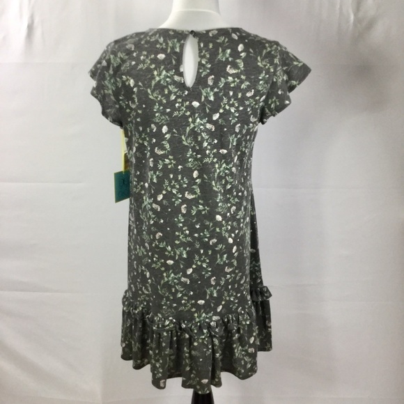 CECE Floral Print Flounce Sleeve Ruffled Hem Shift Dress Size S NWT - Picture 6 of 11